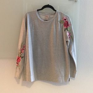 Embroidered Floral Sweatshirt